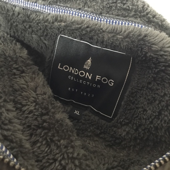 London Fog Men’s Gray Super Soft Fleece 1/4 Zip Sherpa Lined Sweater XL NWOT - Picture 6 of 8